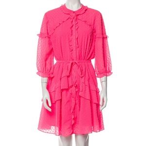 Saloni hot pink crew neck mini dress - unworn perfect condition